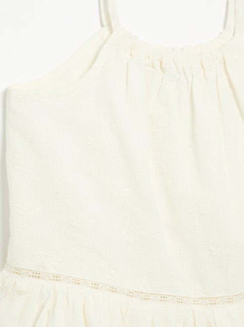 Vestido de tirantes finos no ajustables con bordados - Kiabi