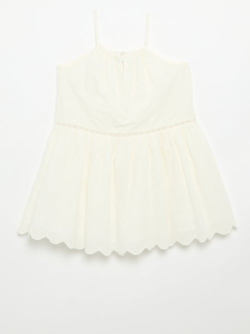 Vestido de tirantes finos no ajustables con bordados - Kiabi