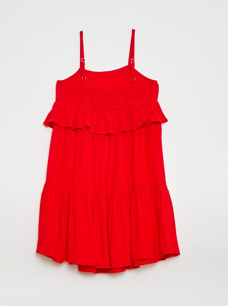 Vestido de tirantes finos Rojo - Kiabi