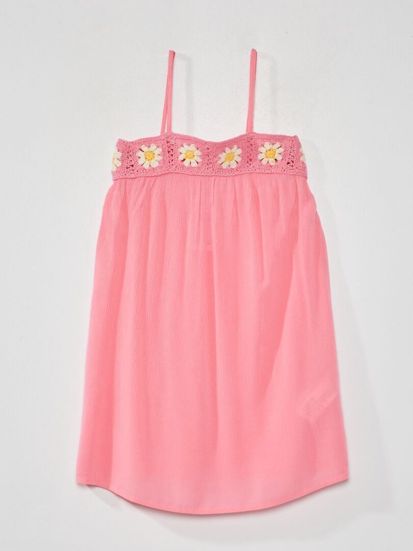 Vestidos con tirantes finos y escote en V con abertura Rosa perlado