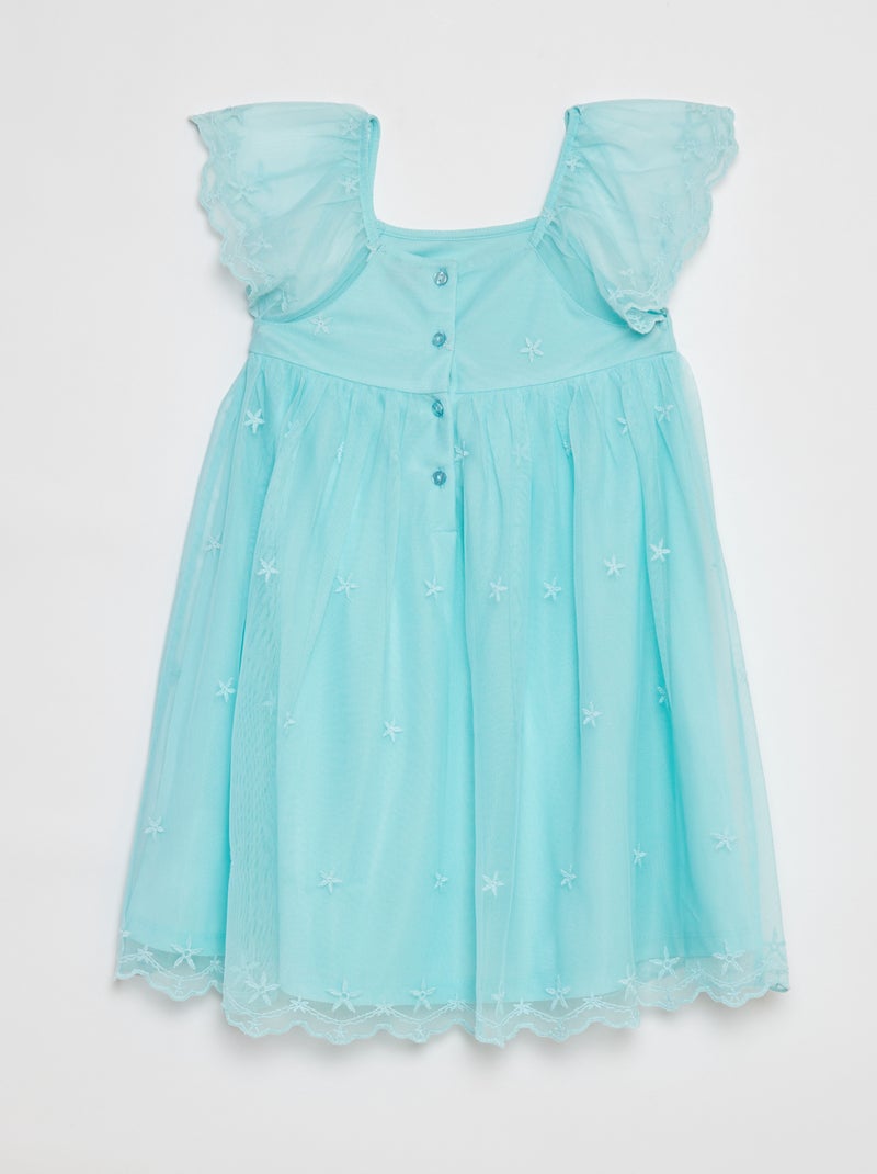 Vestido de tul bordado AZUL - Kiabi