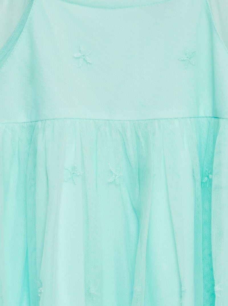 Vestido de tul bordado VERDE - Kiabi