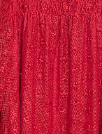 Vestido de tul con bordados de flores