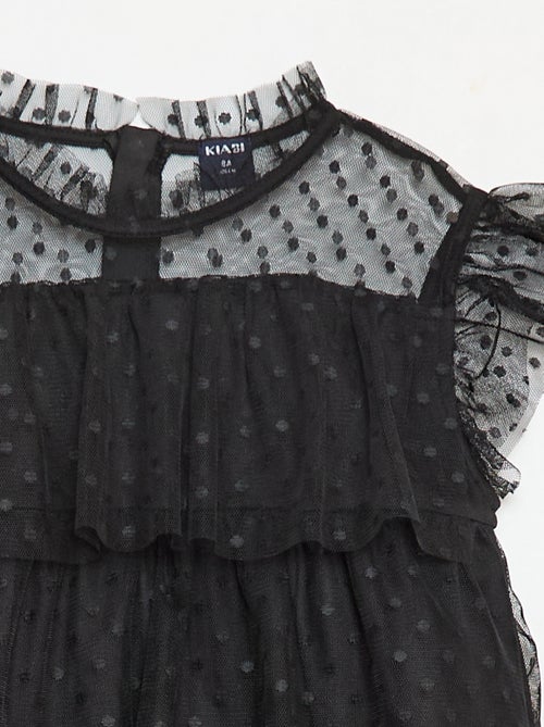 Vestido de tul con volantes y estampado de lunares 'Halloween' - Kiabi