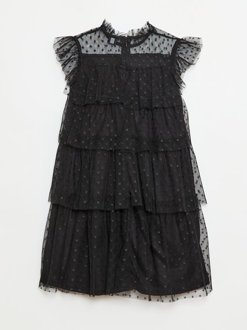 Vestido de tul con volantes y estampado de lunares 'Halloween' - Kiabi