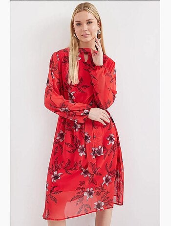 Vestido de tul estampado con forro bdart