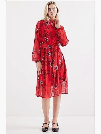 Vestido de tul estampado con forro bdart