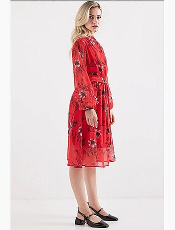Vestido de tul estampado con forro bdart