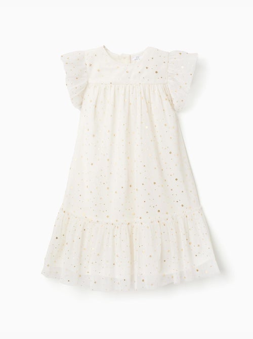 Vestido de tul sin mangas con volantes y estrellas - Kiabi