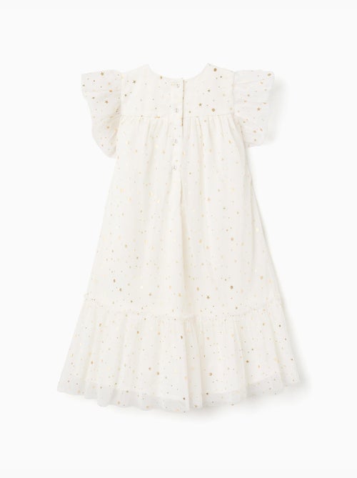 Vestido de tul sin mangas con volantes y estrellas - Kiabi