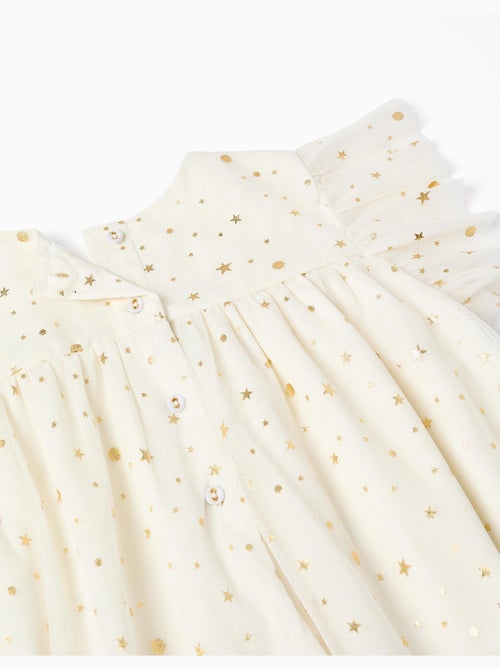 Vestido de tul sin mangas con volantes y estrellas - Kiabi