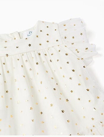 Vestido de tul sin mangas con volantes y estrellas