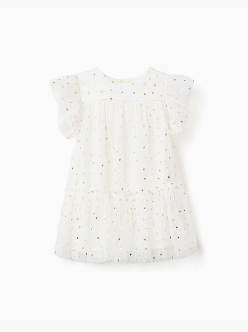 Vestido de tul sin mangas con volantes y estrellas - Kiabi