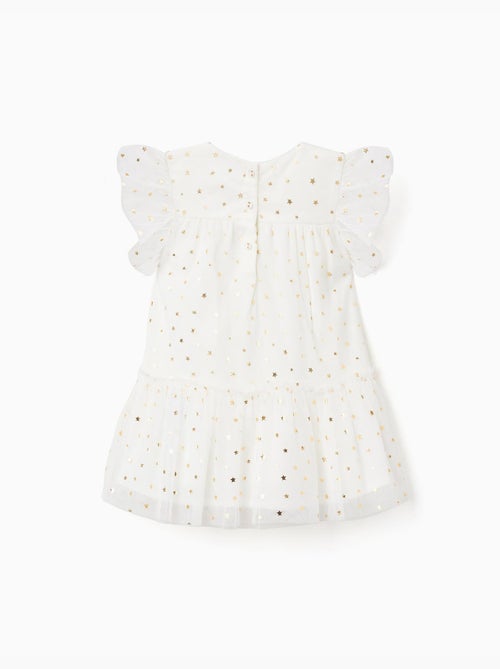 Vestido de tul sin mangas con volantes y estrellas - Kiabi