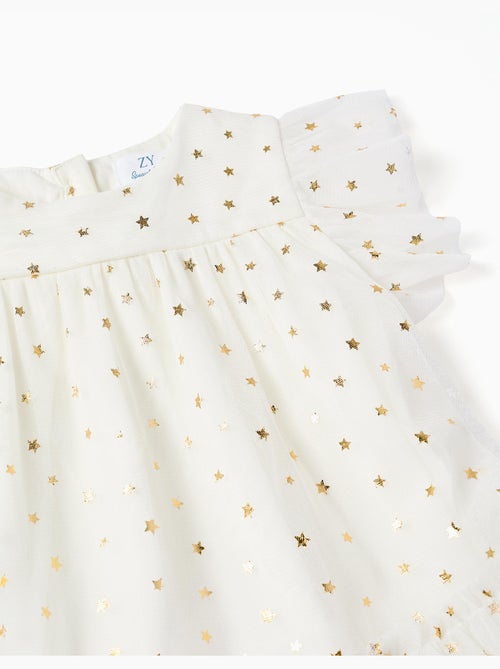 Vestido de tul sin mangas con volantes y estrellas - Kiabi