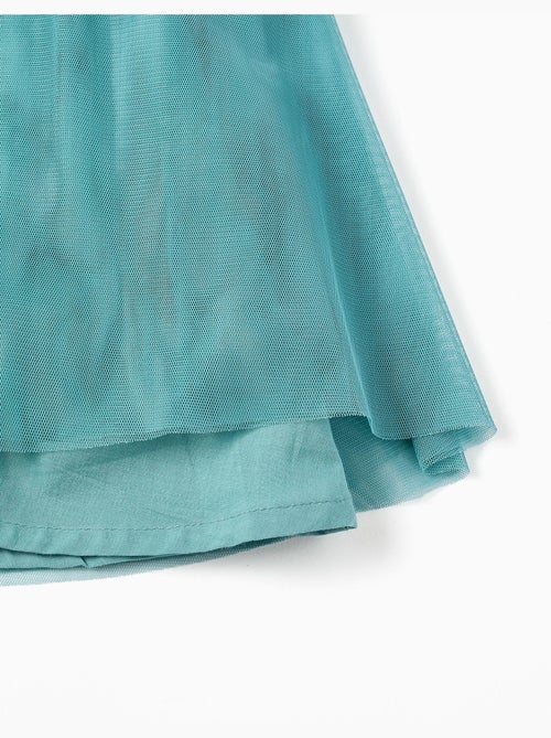 Vestido de tul sin mangas con volantes y flores - Kiabi