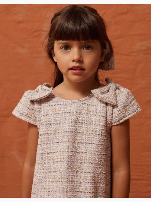 Vestido de tweed de línea A con lazos decorativos - Kiabi