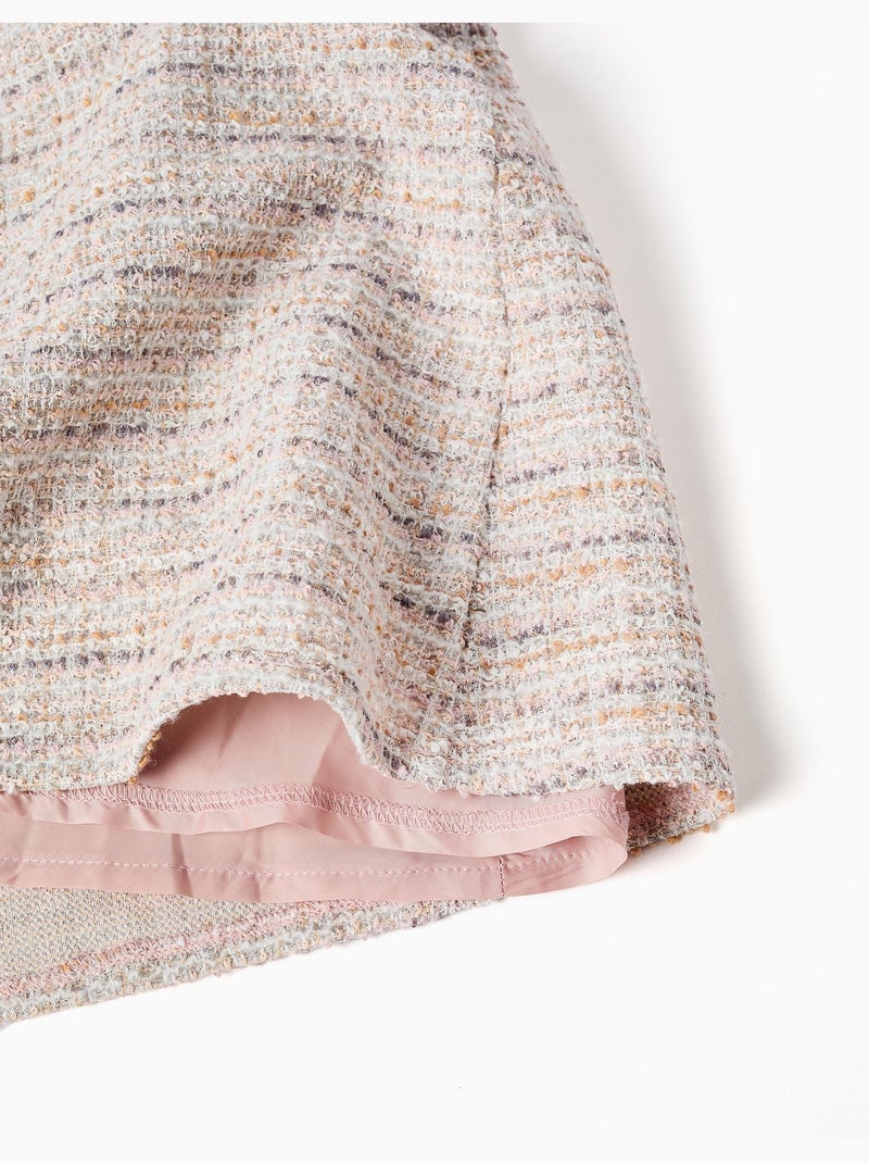 Vestido de tweed de línea A con lazos decorativos Rosa claro - Kiabi