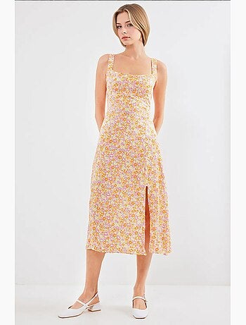 Vestido de viscosa con tirantes y abertura bdart