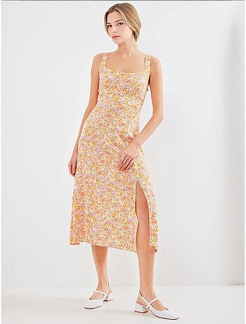 Vestido de viscosa con tirantes y abertura bdart