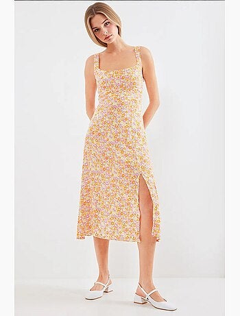 Vestido de viscosa con tirantes y abertura bdart