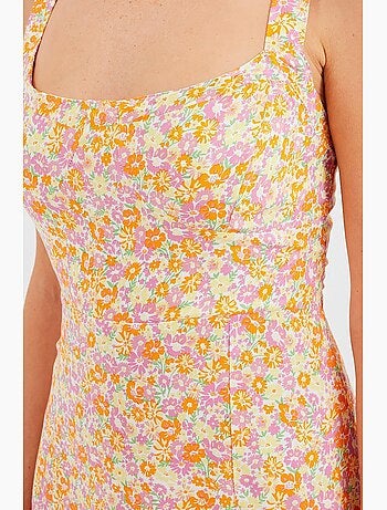 Vestido de viscosa con tirantes y abertura bdart