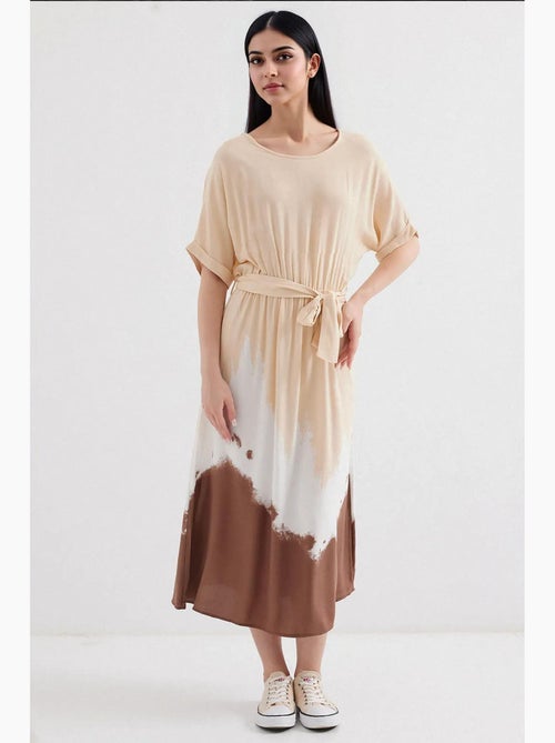Vestido de viscosa de manga corta con estampado bdart - Kiabi
