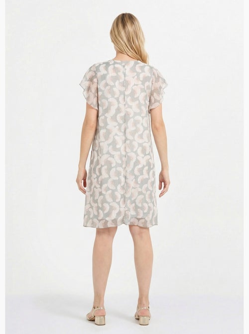 Vestido de voile con hilo metalizado y estampado de ginkgo - Afibel - Kiabi