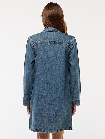 Vestido denim corte recto