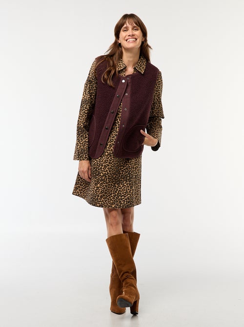 Vestido denim leopardo - Kiabi