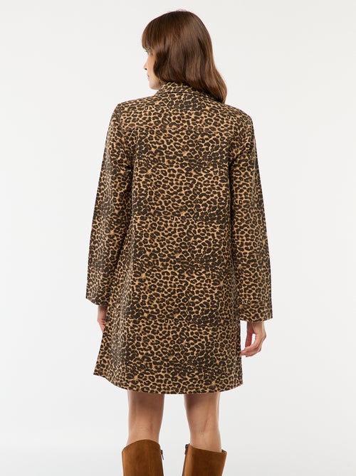 Vestido denim leopardo - Kiabi