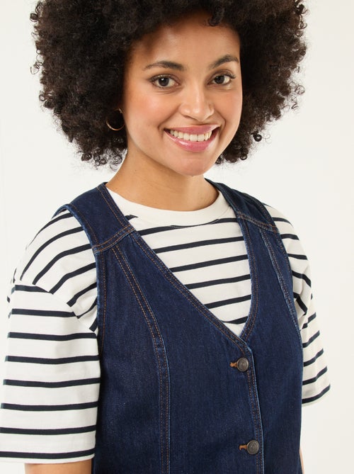 Vestido denim sin mangas de algodón - Kiabi