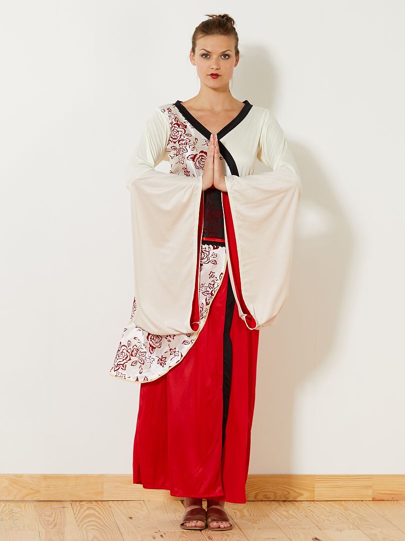Vestido disfraz estilo kimono rojo/blanco - Kiabi