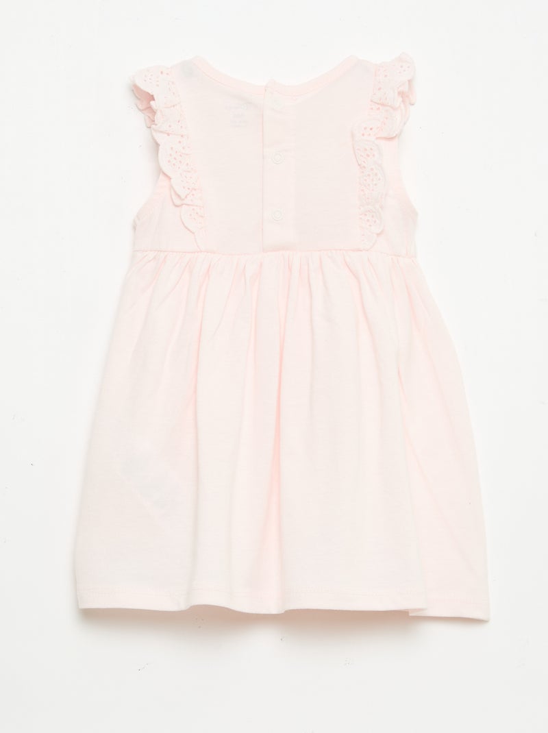 Vestido \'Disney\' liso sin mangas con volante en el canesú Rosa - Kiabi