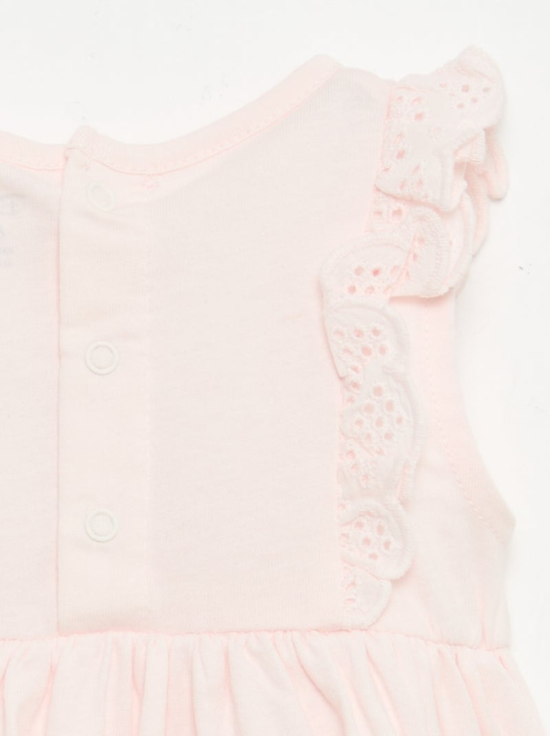 Vestido \'Disney\' liso sin mangas con volante en el canesú Rosa - Kiabi