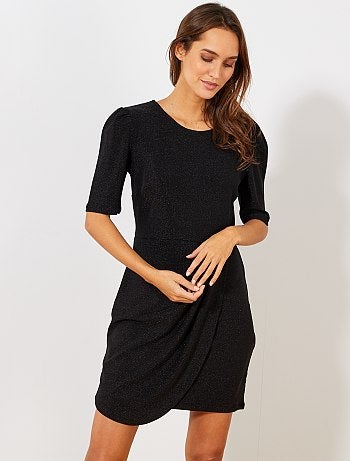 Vestido drapeado de lúrex - Kiabi