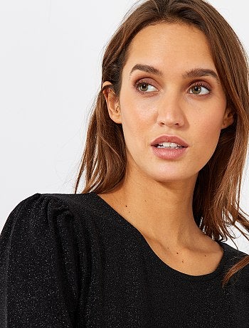 Vestido drapeado de lúrex - Kiabi