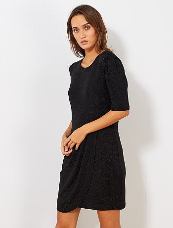 Vestido drapeado de lúrex - Kiabi