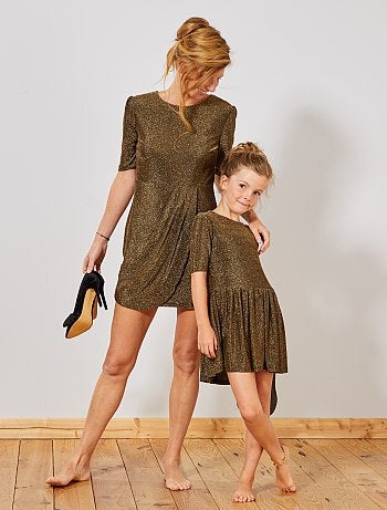 Vestido drapeado de lúrex - Kiabi