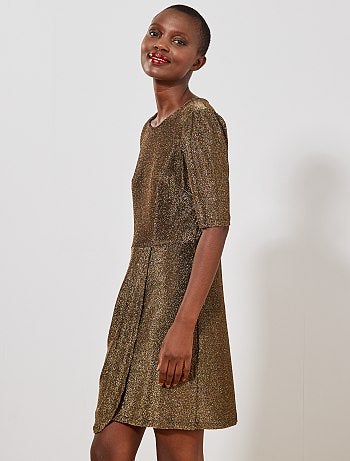 Vestido drapeado de lúrex - Kiabi