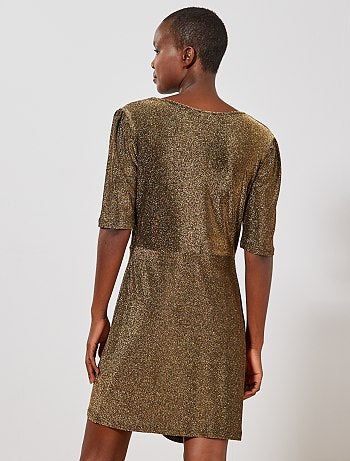 Vestido drapeado de lúrex - Kiabi