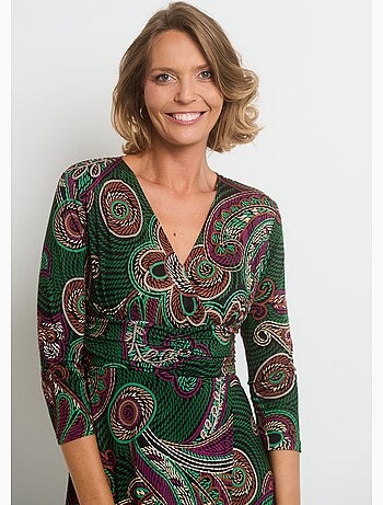 Vestido drapeado de malla - AFIBEL