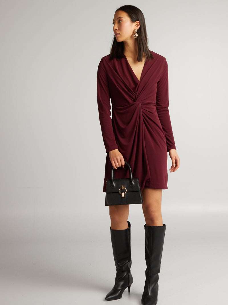 Vestido drapeado ROJO - Kiabi