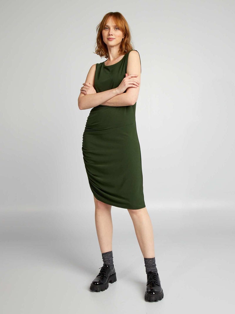 Vestido drapeado sin mangas VERDE - Kiabi