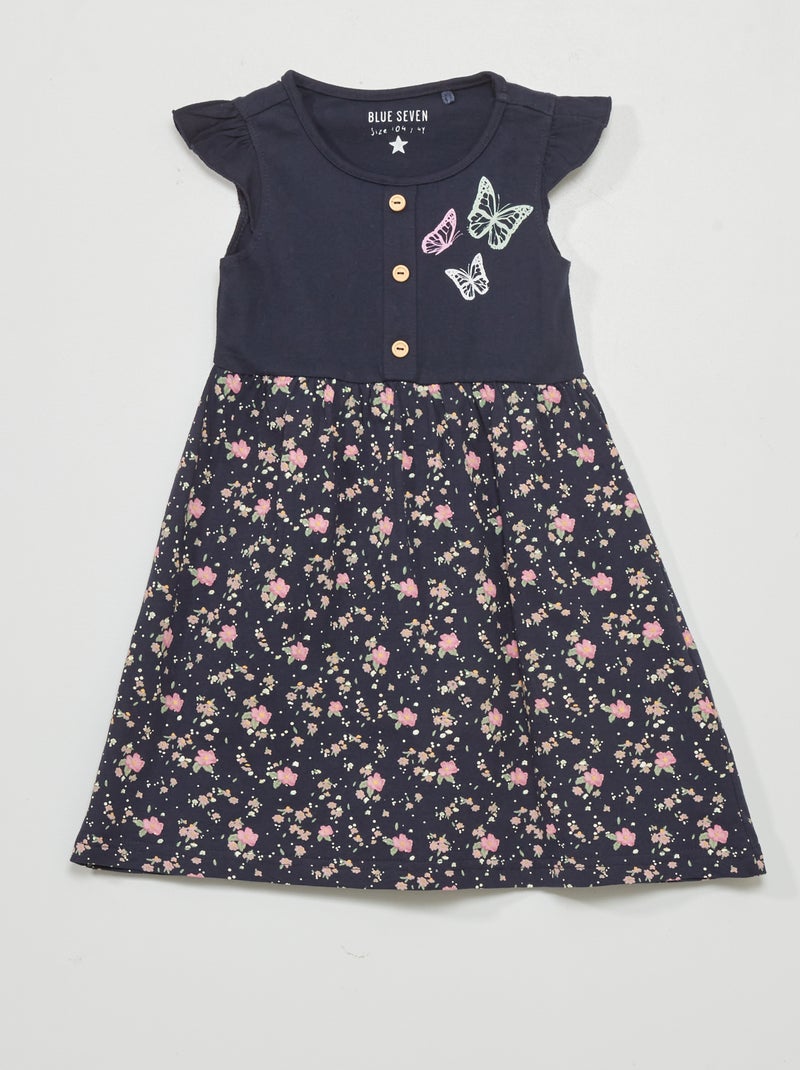 Vestido efecto 2 en 1 azul marino - Kiabi