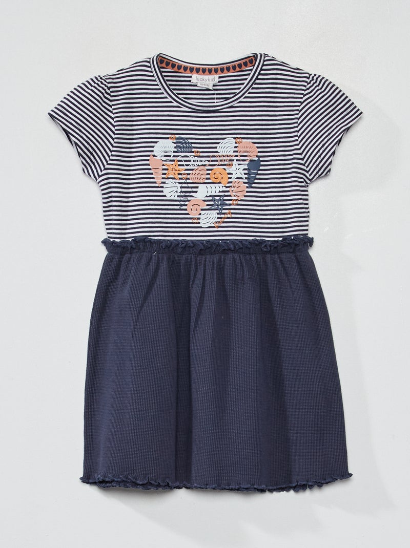 Vestido efecto 2 en 1 azul marino - Kiabi
