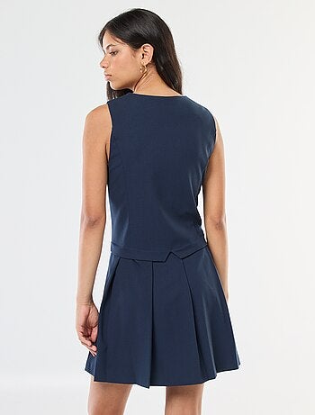 Vestido efecto 2 en 1 chaleco de traje + falda