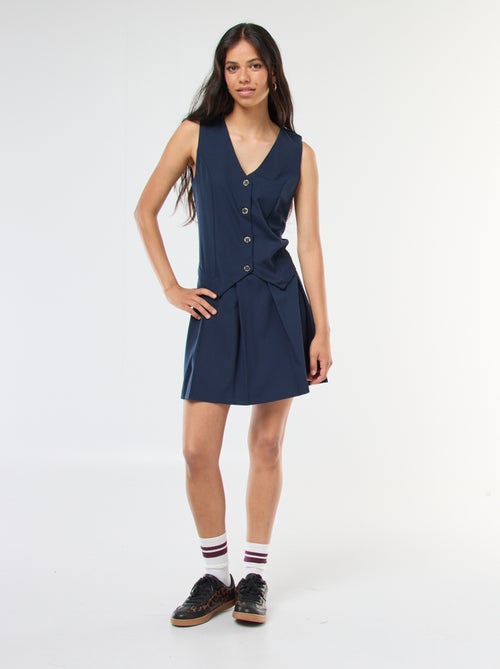 Vestido efecto 2 en 1 chaleco de traje + falda - Kiabi