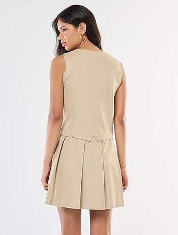 Vestido efecto 2 en 1 chaleco de traje + falda