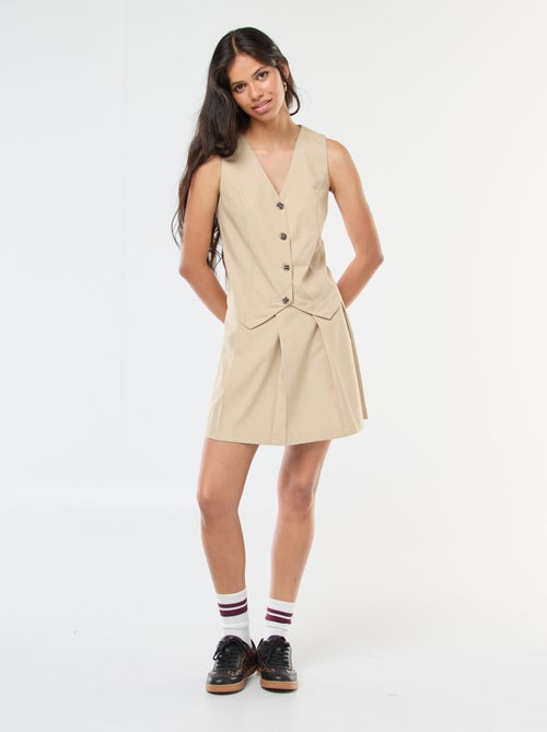 Vestido efecto 2 en 1 chaleco de traje + falda - Kiabi